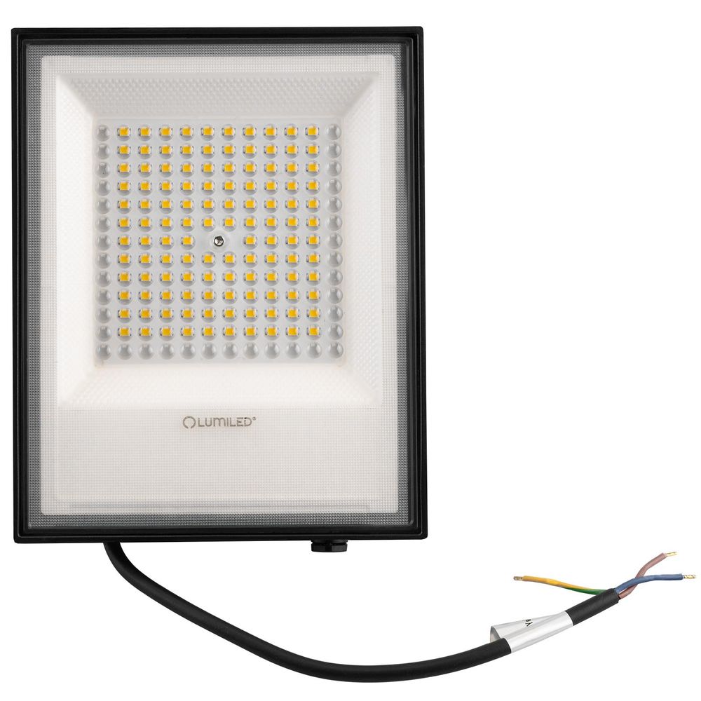 LUMILED LED Strahler mit Linse 100W Superhell Außenstrahler 11000 lm LED Fluter Strahler für Außen IP65 Wasserdicht IK05 4000K Neutralweiß Scheinwerfer Flutlichter schwarz Flutlichtstrahler