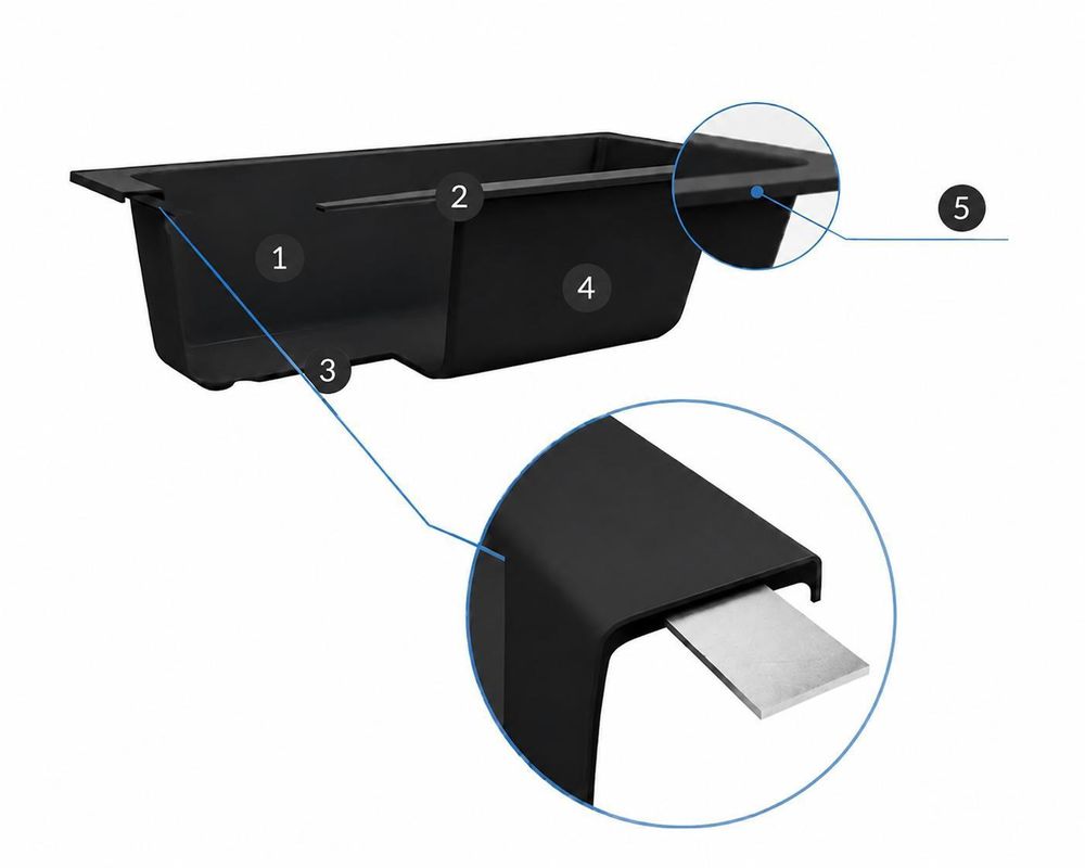 AQUA for you | Badewanne - KRONOS SQUARE - Rechteckbadewanne – 150x70 cm - Schwarz Matt - mit Verkleidung, Syphon, Füßen, Wanne Set