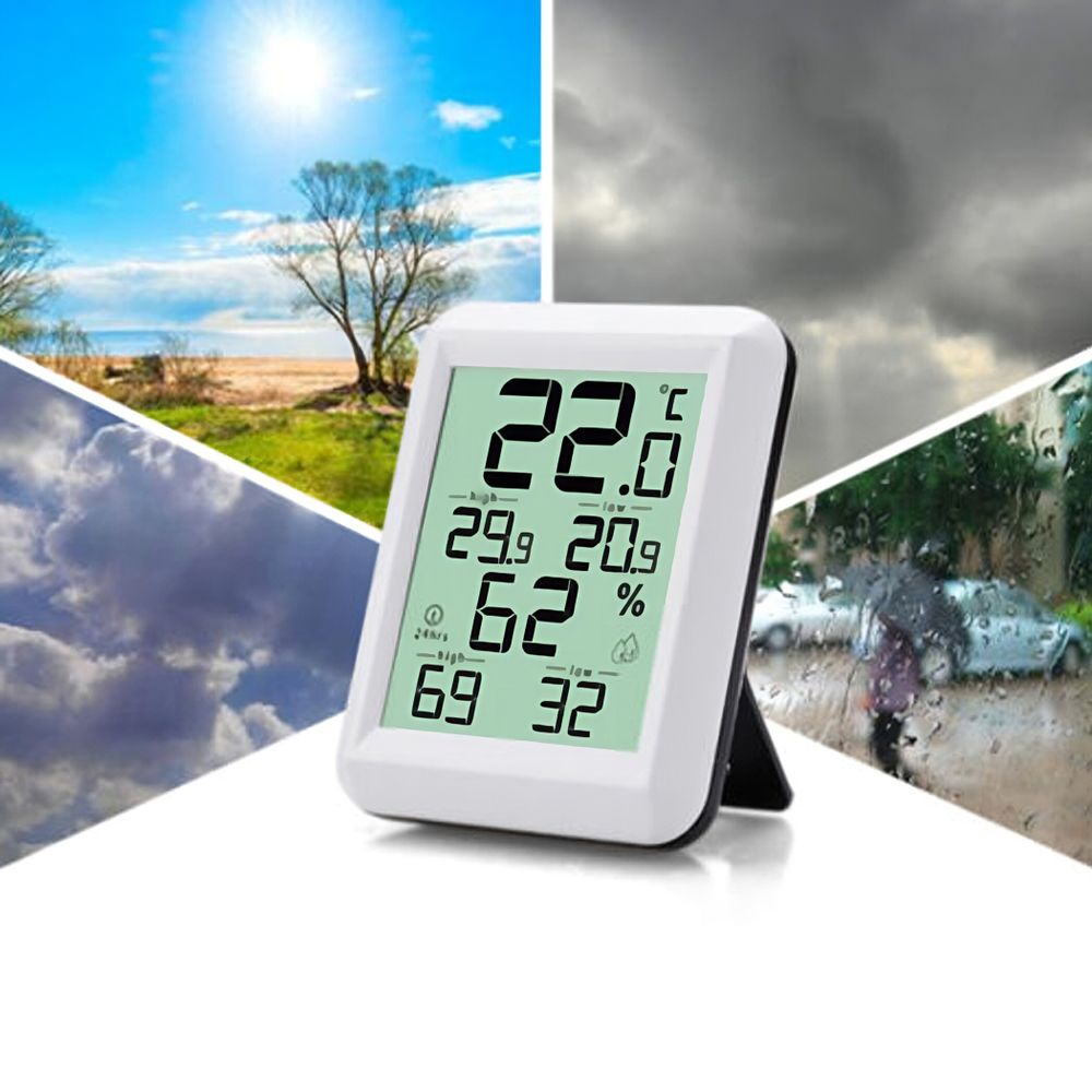 Thermometer Hygrometer Digital Innen LCD Raumthermometer Feuchtigkeitssensor Luftfeuchtigkeit Temperatur Innenräume Büro Babyzimmer Wohnzimmer Retoo