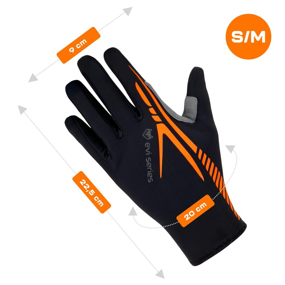 Fahrradhandschuhe L/XL Lange Finger mit Gel-Polsterung, Touchscreen Radhandschuhe reflektierend & atmungsaktiv, EVI BIKE ActiveTouch