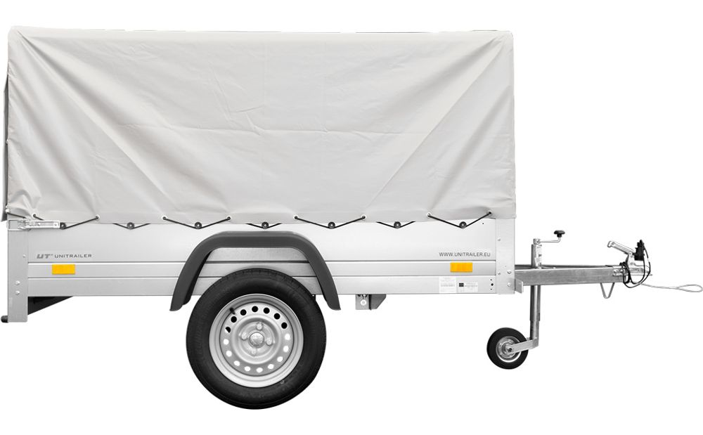 Car trailer GARDEN TRAILER 201 TIPP with support wheel, tarpaulin and high frame