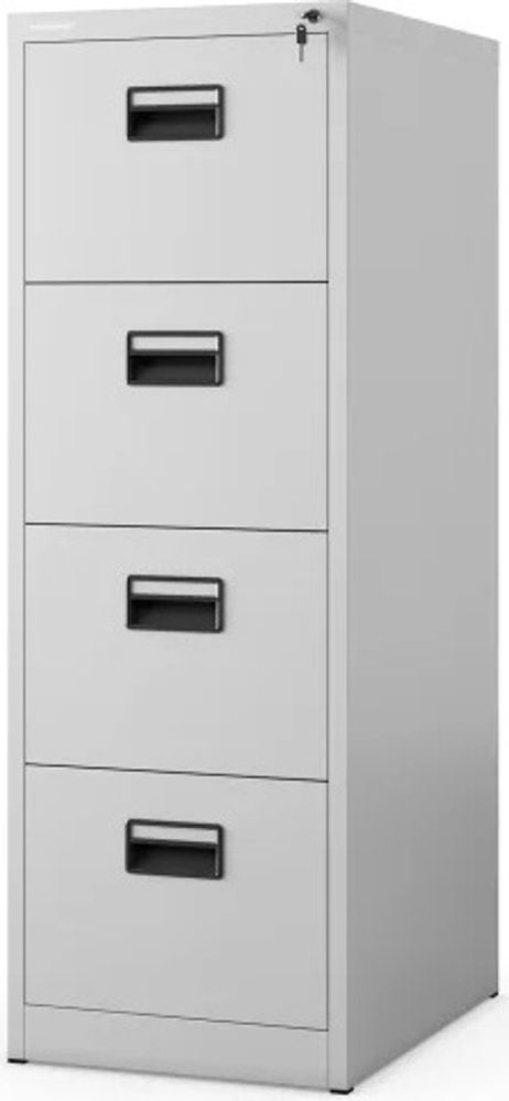Hängeregistraturschrank V004A Hängemappenschrank Hängeregisterschrank Aktenschrank mit 4 Schubladen Pulverbeschichtung Stahlblech 132 cm x 46 cm x 62 cm (H x B x T) (grau)