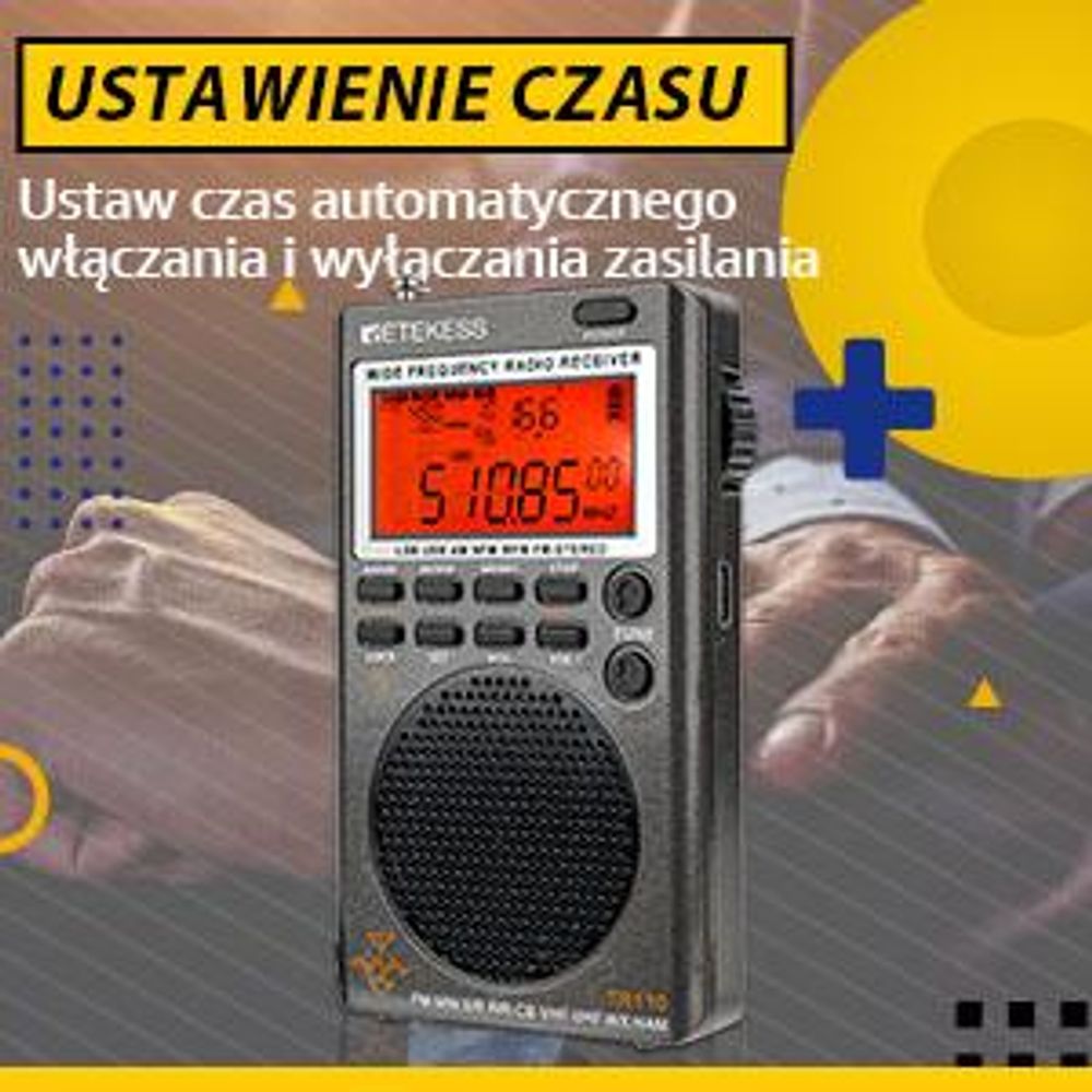 Przenośne radio cyfrowe Retekess TR110, funkcja BBS na falach krótkich, Załóż słuchawki,pasmo lotnicze FM MW na całym świecie, timer uśpienia