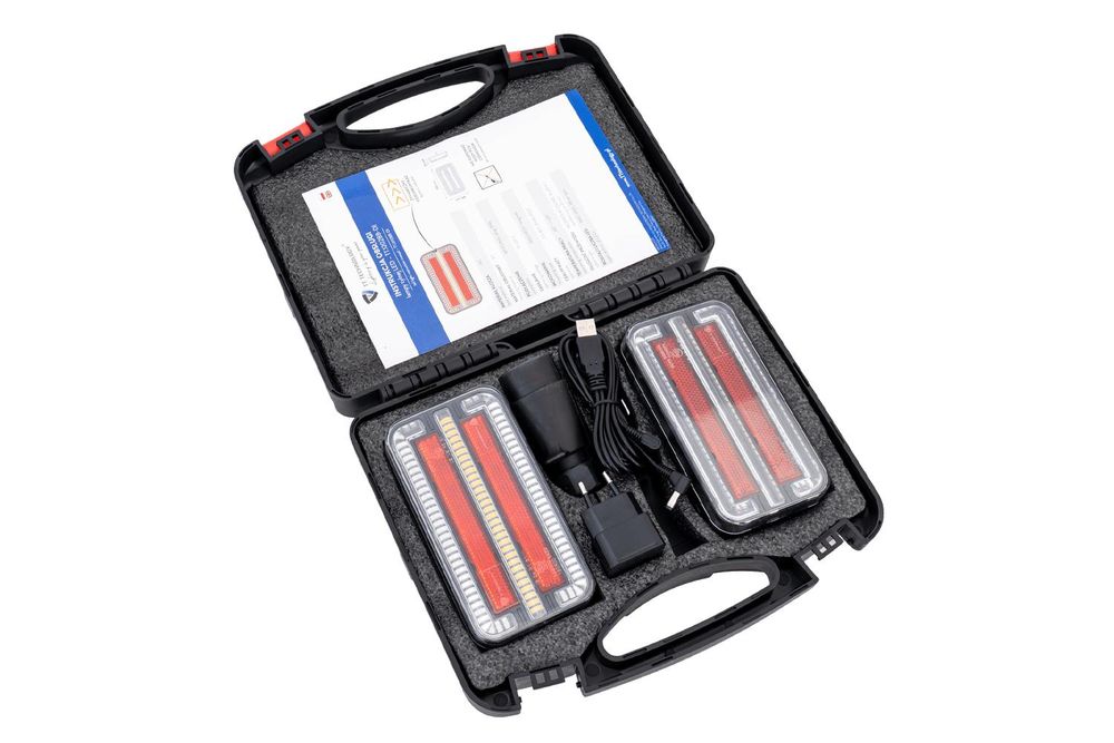 TT TECHNOLOGY TT.12028B-DI kabellose LED Rückleuchten Set, Positionslicht Bremslicht Blinker, 12 bis 24 V, IP65, magnetische Befestigung, für Anhänger