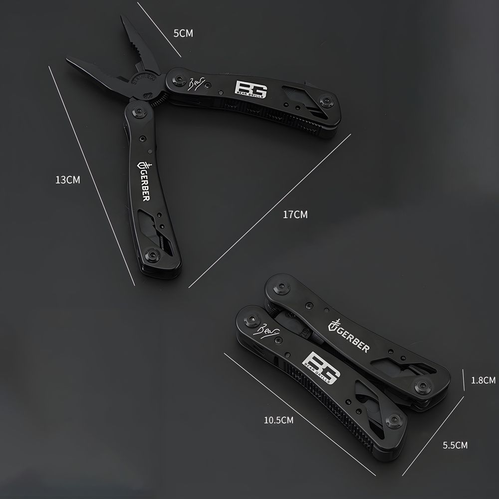 Multitool 11 in 1 Multifunktionswerkzeug 10,5 cm Zange Säge Messer Kartonöffner Feile Drahtschneider Flaschen und Dosenöffner Schraubendreher Retoo