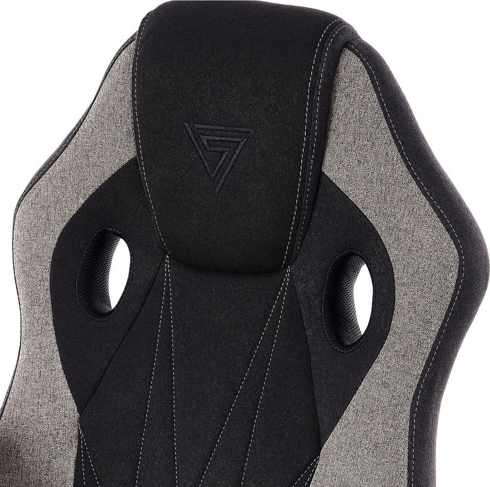 SENSE7 Prism Gaming Krzesło materiałowe czarno-szare – ergonomiczne krzesło biurowe Krzesło do komputera Krzesło dla graczy FlowTech™, pianka HR, tkanina HDF™