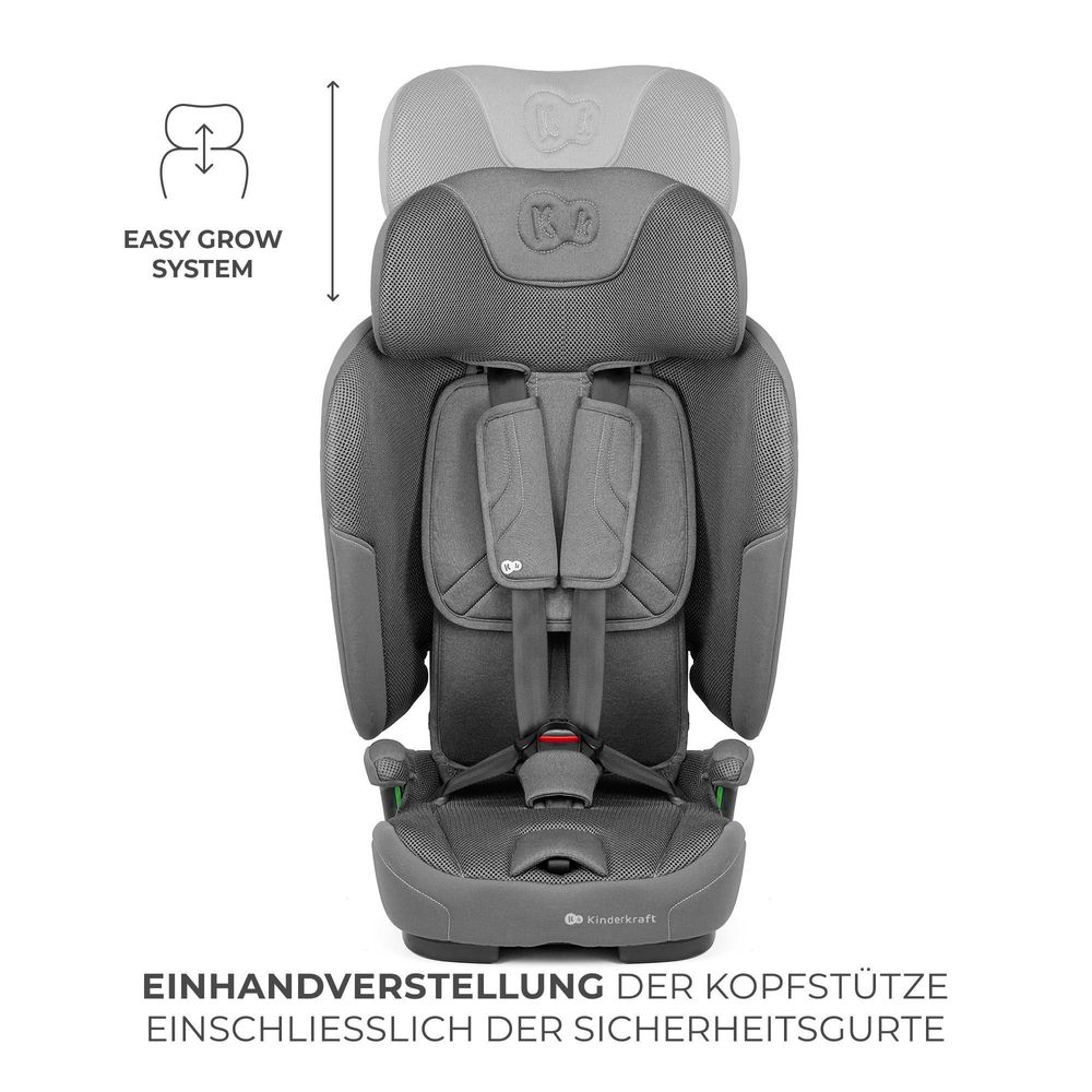 Kinderkraft FIX2GO i-Size – Autokindersitz 76–150 cm – ISOFIX – SAFERIDE SENSOR – H-GUARD+ – EASY GROW – klappbar – AIR FLOW – R129 - Navy