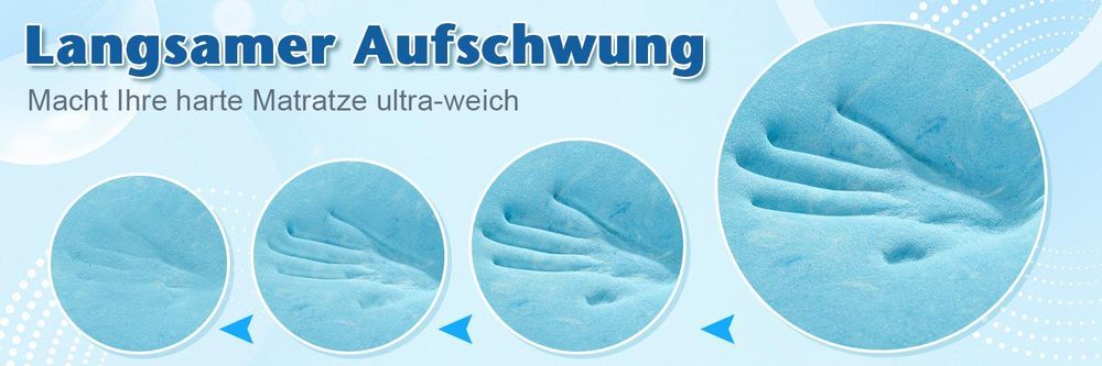 WENTA H3 Matratzentopper 180x200 cm, 5-Zonen Ergonomischer Topper, 5cm Höhe Gel-Memory-Schaum Topper mit Kühlfunktion,atmungsaktiv für Boxspringbetten