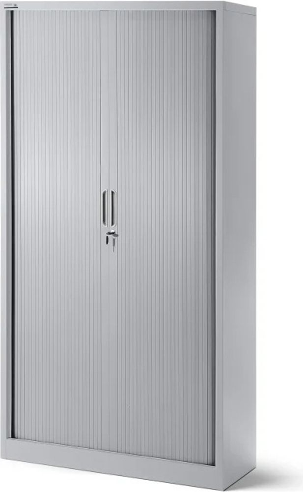 Aktenschrank Büroschrank Stahlschrank grau Schiebetür 185x90x45