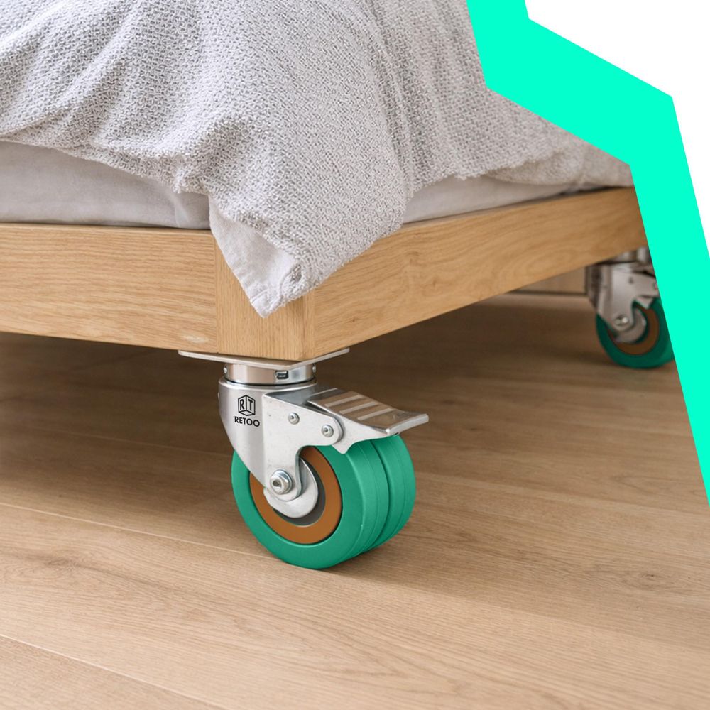 Schwerlastrollen Lenkrollen Transportrollen 4er Set - Polyurethan 75mm, mit Bremse, bis 220 kg Tragfähigkeit für Möbel & Werkbank Retoo