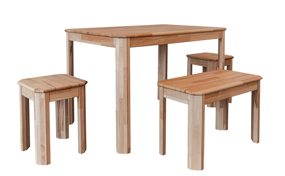 Krok Wood Esstisch Berlin aus Massivholz in Buche 75x75x75 cm