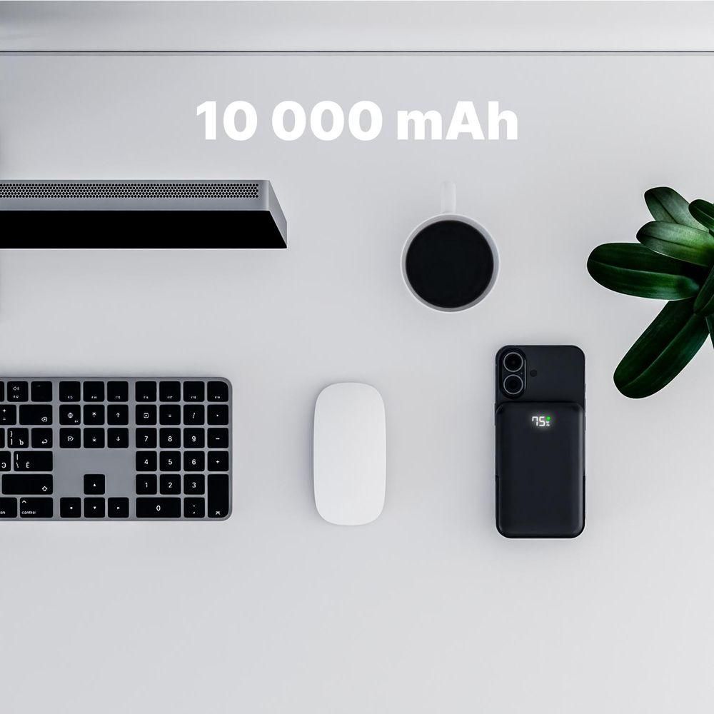 QUALO MagSafe magnetische Powerbank 10000 mAh mit LED und Ständer