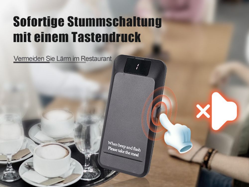 Retekess TD157P Pager Rufsystem, Restaurant Pager mit 800m, 24H, 39 Rufmodi, Geeignet für Fast Food Restaurant, Kompatibel mit TD157