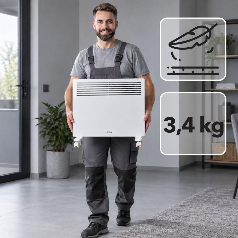 EBERG VECTO 1kW Grzejnik konwektorowy 1000 W Termostat Biały