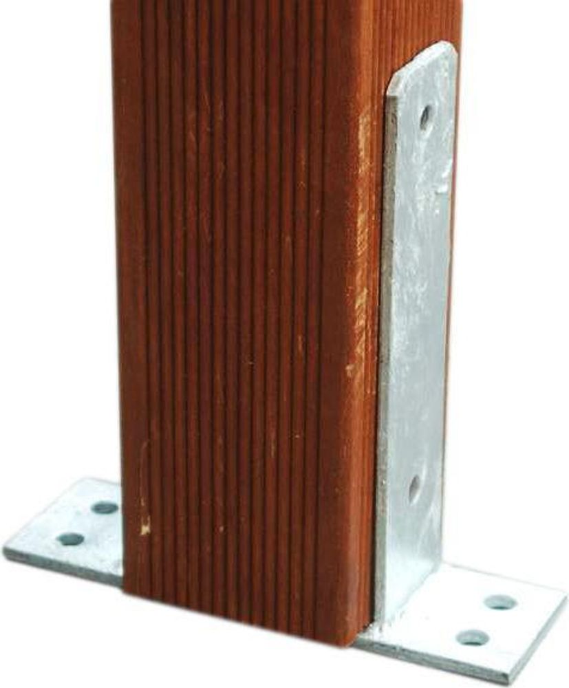 Pfostenträger für Pfosten 140 mm mit Bodenplatte feuerverzinkt für Holz-Pfosten 14 cm