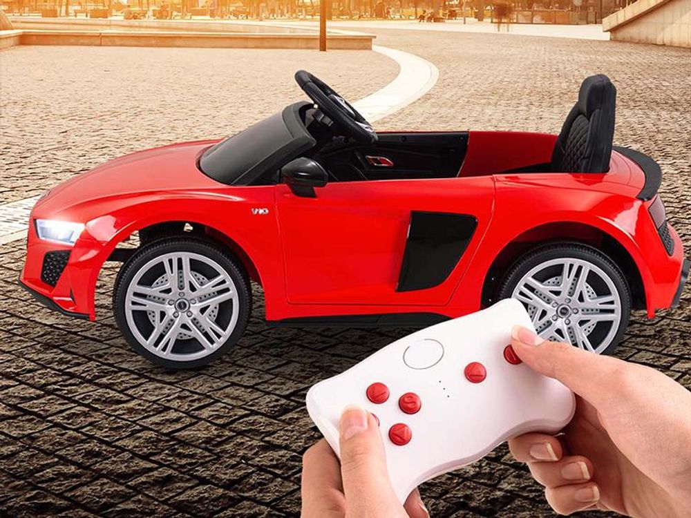 Actionbikes Motors Audi R8 4S Spyder | Kinder Elektro Auto mit Fernbedienung - LED - USB - MP3 - Hupe - 2 x 12 V 30 Watt Motor - ab 3 Jahre (Schwarz)