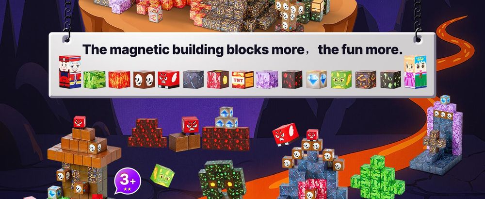 VEVOR Magnetische Bausteine, 100-teiliges Dark Castle-Set, Magnetblöcke, STEM Montessori-Spielzeug als Weihnachts- & Geburtstagsgeschenk, Konstruktions-Stapelspielzeug, ab 3 Jahren
