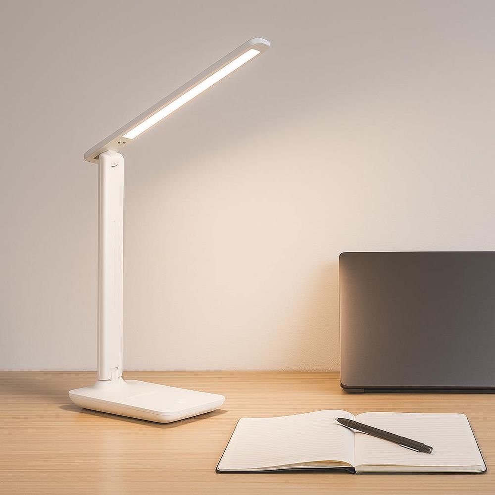 MasterLED LED Schreibtischlampe 5W Weiß, Dimmbar per Touch, CCT 3000-6500K, Büro & Nachttischlampe mit USB-C