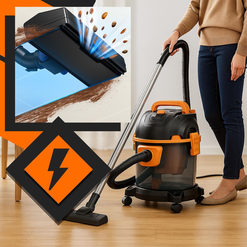 Industriestaubsauger 2200W Nass- & Trockensauger Aschesauger für Kamin & Grill Mehrzwecksauger Wasser-Staubsauger Werkstattsauger Gelb Retoo