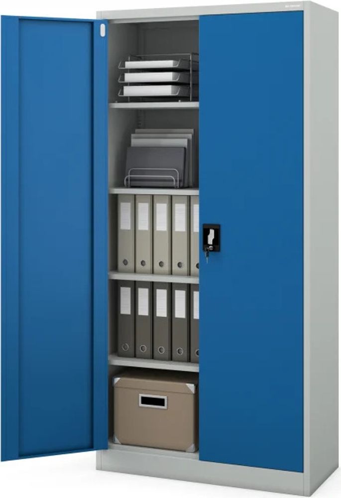 Aktenschrank Lagerschrank Mehrzweckschrank Metallschrank 4 Fachböden Pulverbeschichtung Stahlblech 185 cm x 90 cm x 40 cm