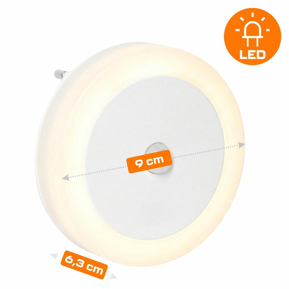 LED Nachtlicht Steckdose mit Bewegungsmelder und Dämmerungssensor | Automatische Orientierungsleuchte Steckdosenlicht Nachtlampe Schlummerlicht