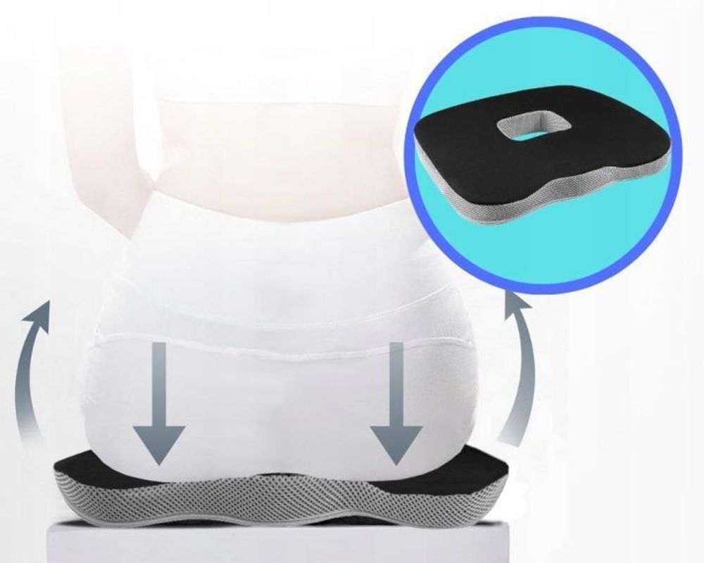 Sedací polštář s otvorem z paměťové pěny, design od Medi Sleep