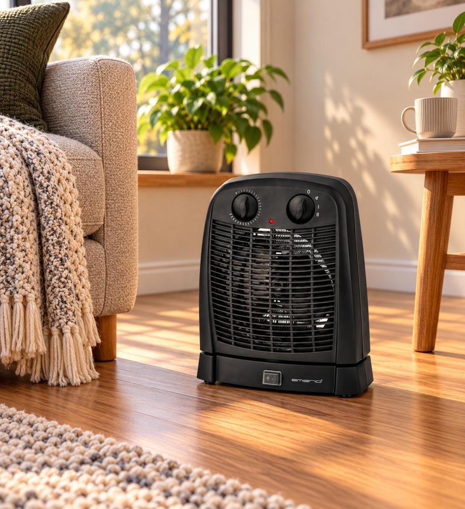 Emerio Ventilatorkachel – 20 m² – 2 Standen – Oscillatiefunctie – Omvalbeveiliging – Ventilatiefunctie – IP21 – 2000 W – FH-111910.2