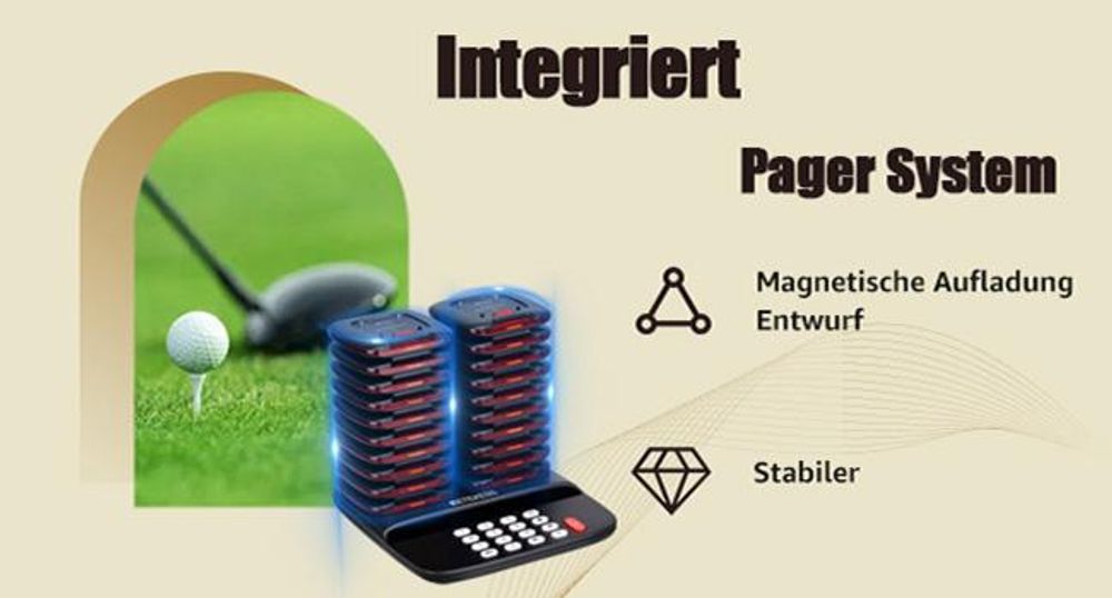 Retekess TD183 Pager Rufsystem, 20 Pagers mit Stummschalttaste, FSK 800M, 300 mAh Akku, 28h, Anrufverlaufsanfrage, für Restaurant Bar Logistik