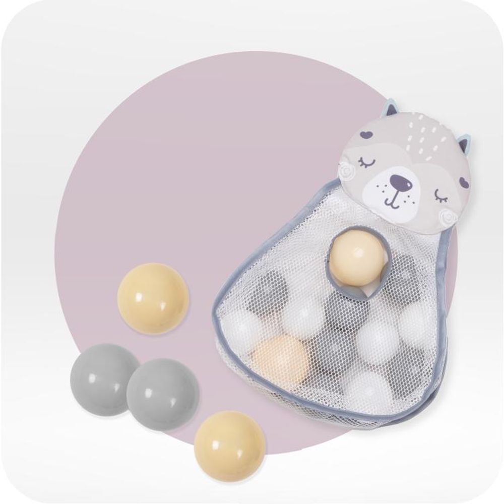 MoMi PASTEL – 2-in-1 Baby Spielmatte mit Bällebad & Sensorik-Spielzeug, fördert Sinne & Entwicklung, inkl. Kissen & Tasche – Pastellfarben