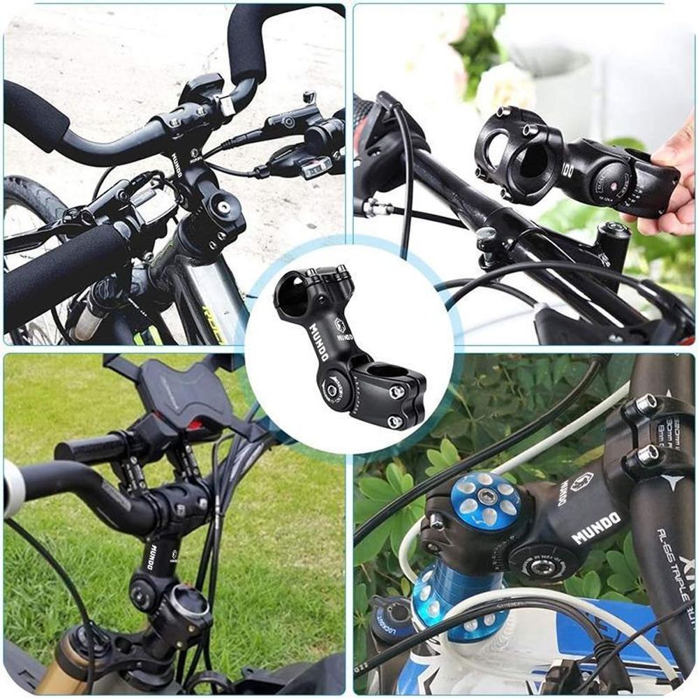 MUNDO® Fahrradlenker Vorbau -Lenkererhöhung Fahrrad 25.4mm Fahrradlenker erhöhung Aluminium 60°Einstellbar, lenkervorbau verstellbar
