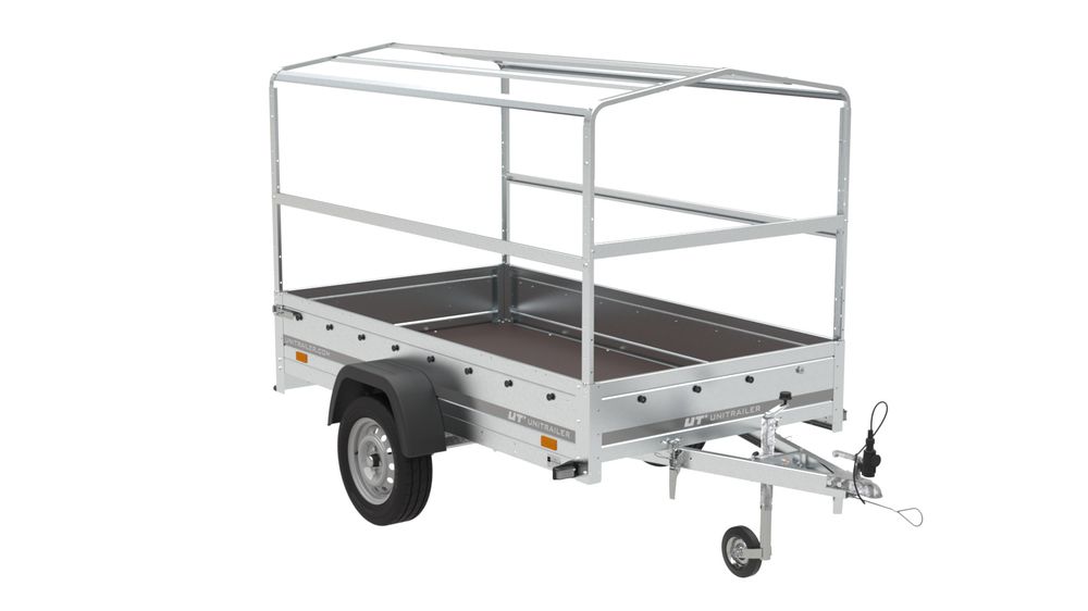 PKW Anhänger 230x125 Garden Trailer 230 KIPP Unitrailer 750 kg mit Stützrad, 110 cm hoher Plane und Hochspriegel