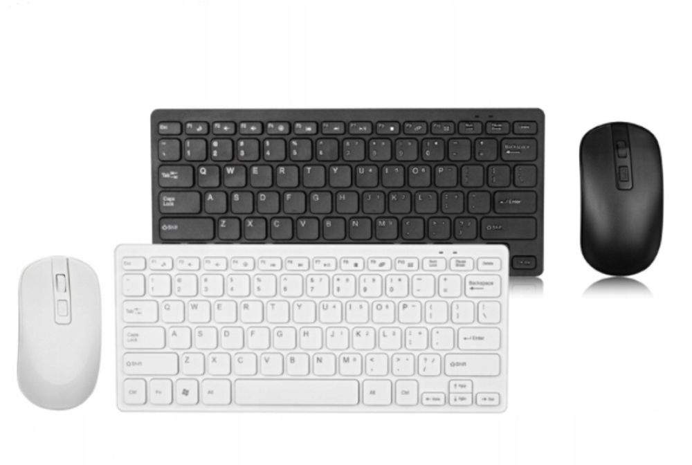 Tastatur und Maus - Kabellos Set - USB - Mini Slim - für Laptop PC TV - Universell