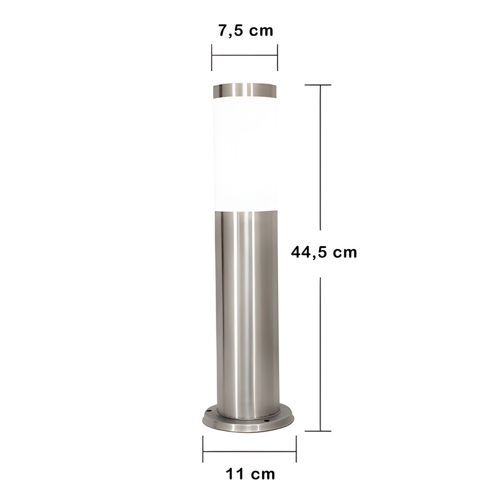 Gartenleuchte Außenleuchte LED 45cm Standleuchte Außen Pollerleuchte Garten Laterne Stehleuchte Wegeleuchte IP44 E27 Edelstahl Retoo