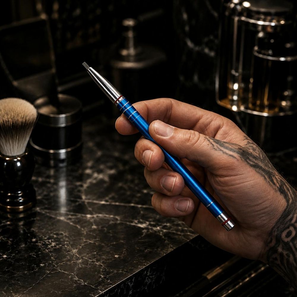 Razor Pen Kappers Scheermes Pen voor Baard- en Haarcontouren - Blauw