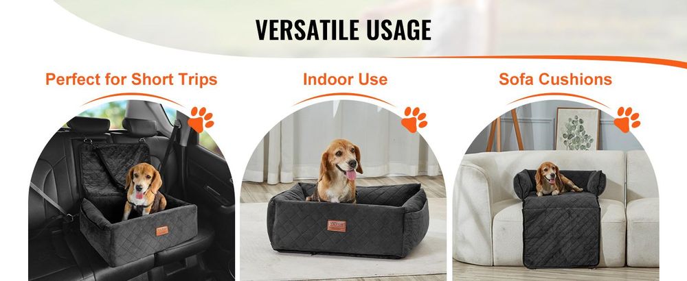 Hundebegleiter-Beistell-Sitz für Auto 600x500x670mm 18kg Schwarz
