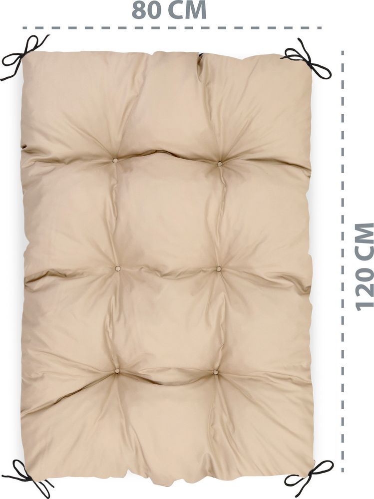 Palettenkissen Outdoor Waschbar - 80x120 cm Pallettensitzkissen für Europaletten Sitzkissen Polster Beige
