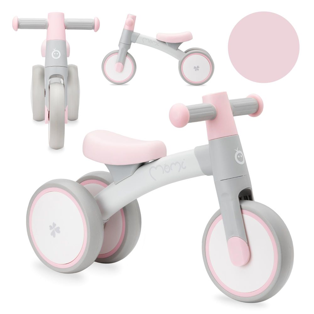 MoMi TEDI – Ultraleichtes Kinder Laufrad (1,35 kg) aus Aluminium, fördert Gleichgewicht, werkzeugfrei montierbar, ab 1 Jahr – Rosa