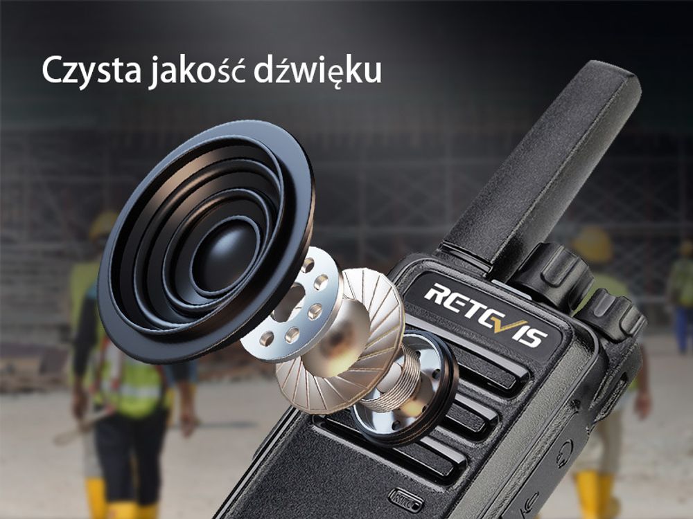 Radiotelefon Retevis RT668 z zestawem słuchawkowym PMR446 Bezpłatna licencja VOX Squelch Akumulatorowy 16-kanałowy skaner CTCSS/DCS TOT dwukierunkowy radiotelefon dla bezpieczeństwa na budowie w szkole (czarny, 4 szt.)