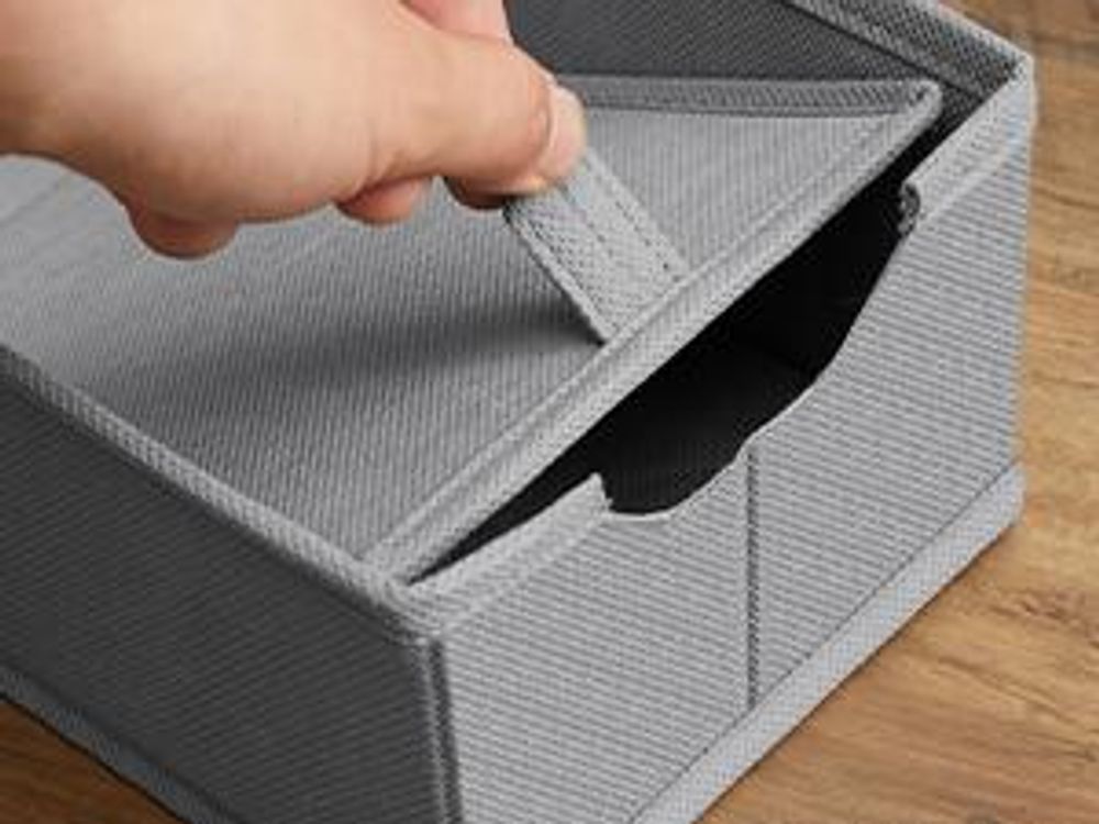 SONGMICS Schubladen-Organizer 4er Set, Unterwäsche-Organizer für IKEA HEMNES und MALM Kommoden, faltbar, grau