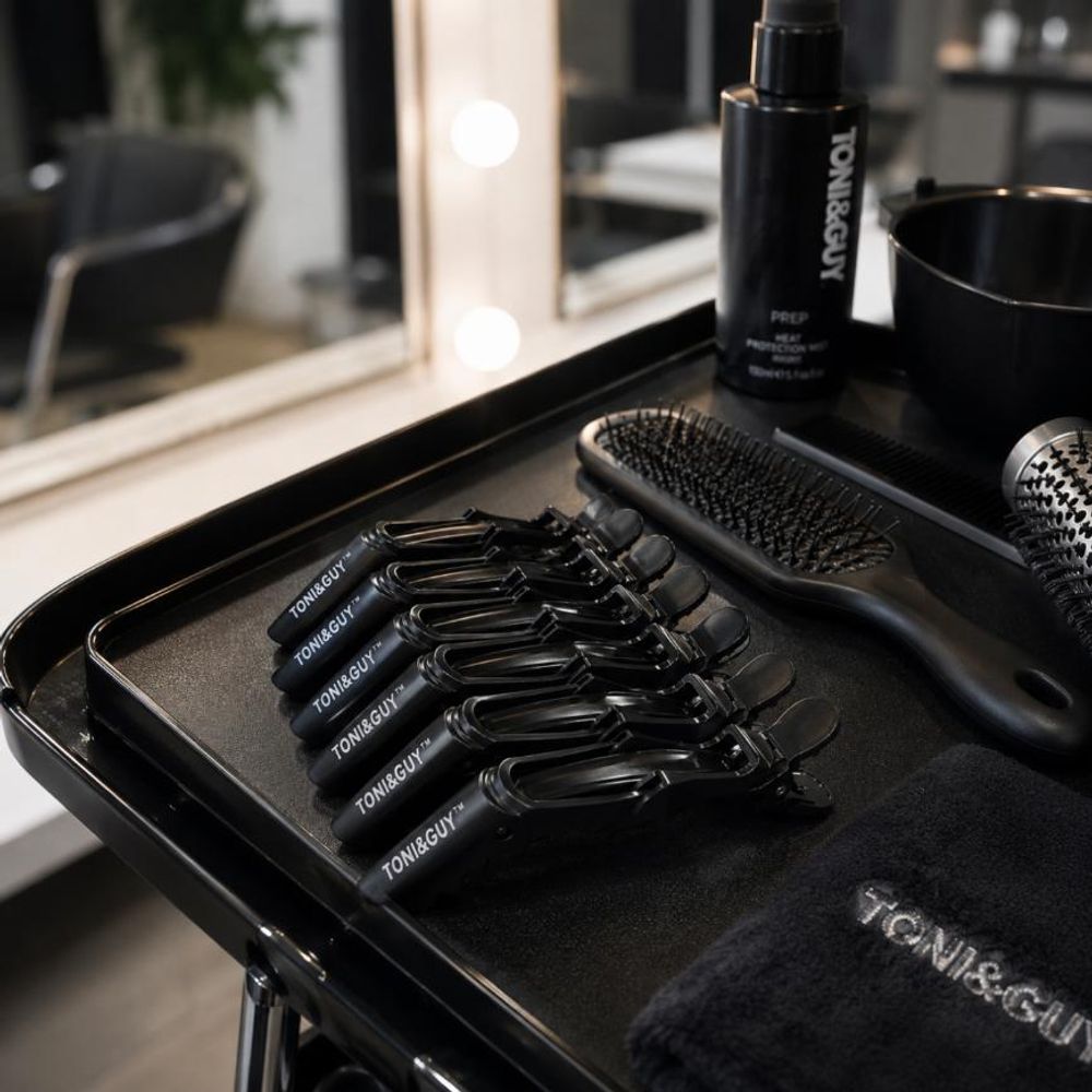Haarclips Haarklammern Friseur Abteilklammern Krokodilklemmen Haifischklemmen Schwarz 6 Stück