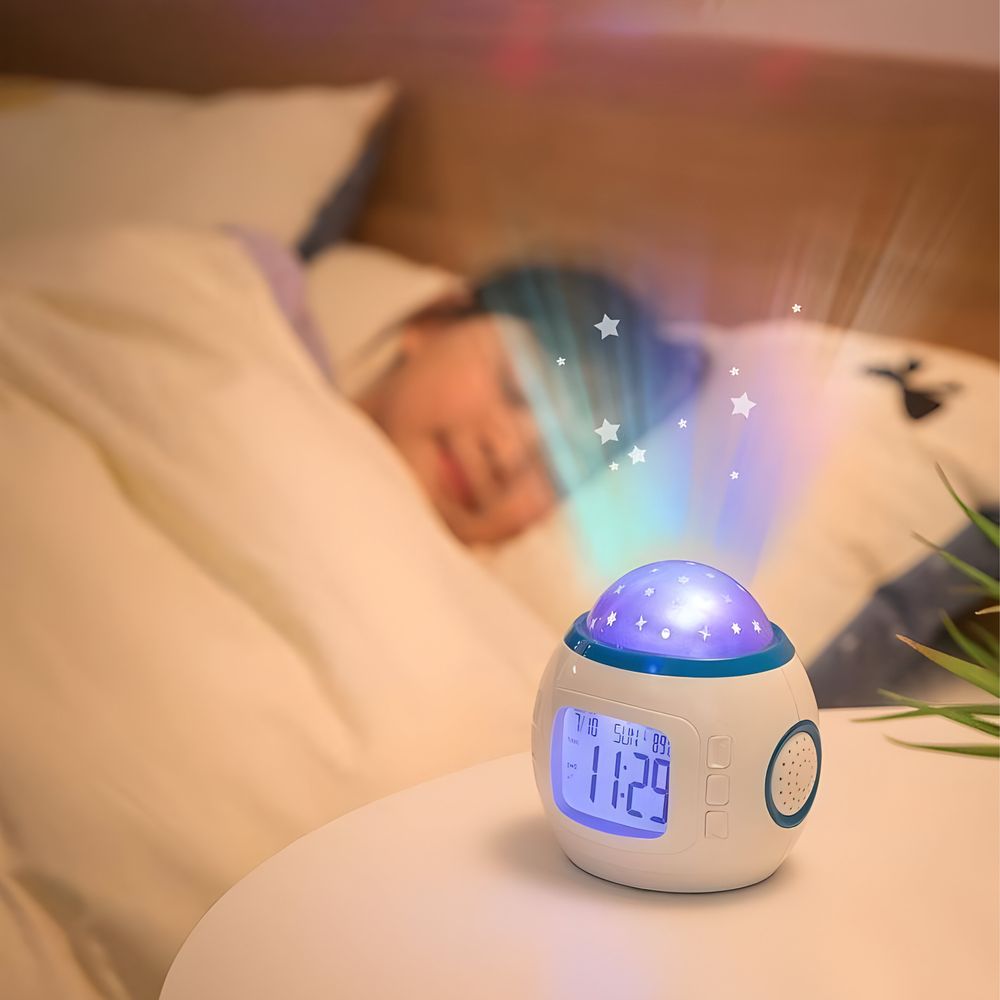 Wecker LED Sternenhimmel Projektor Nachtlicht Sternennachtlicht Projektionslampe Sternenprojektor für Schlafzimmer Party Kinderzimmer USB Retoo