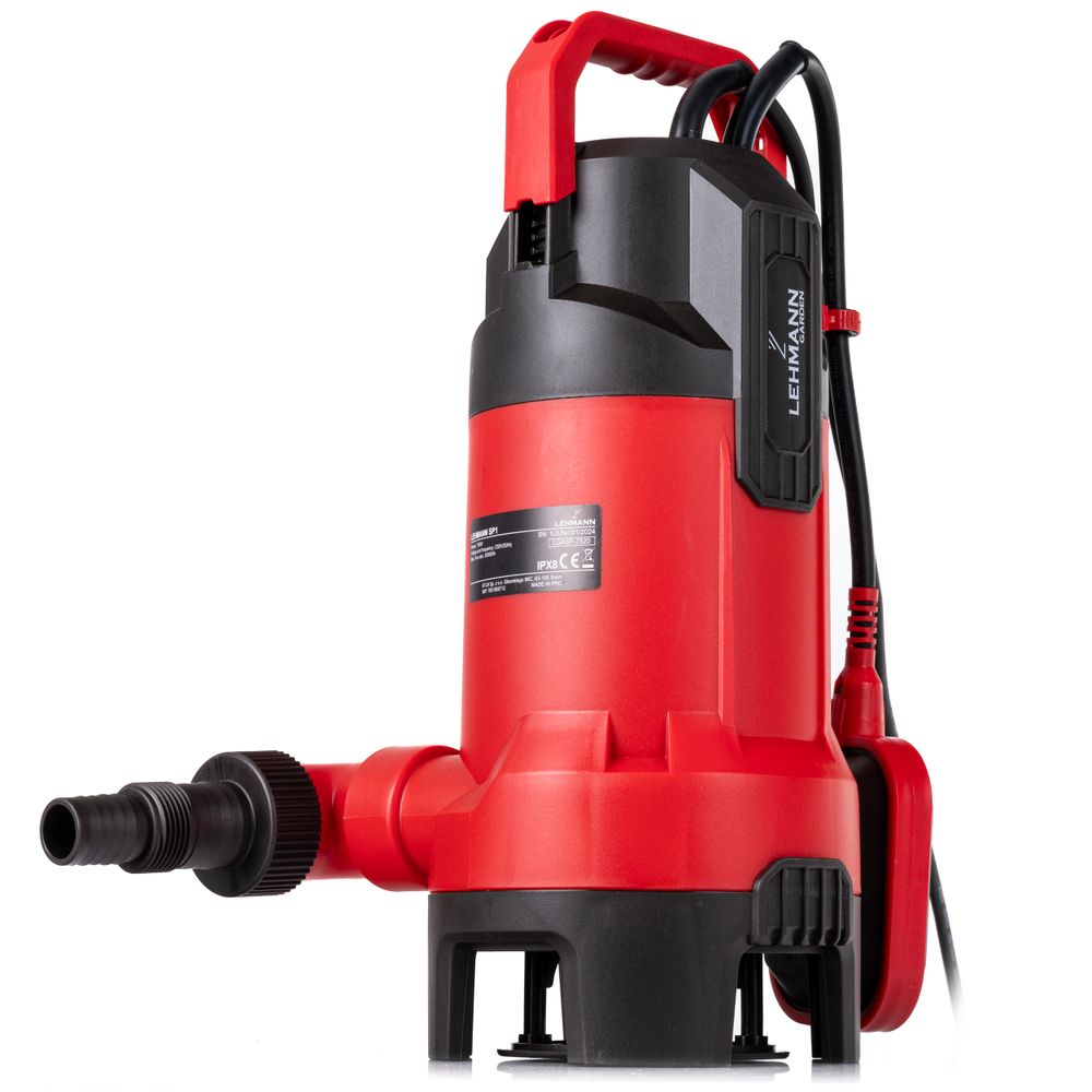 LEHMANN Garten Tauchpumpe mit Integriertem Schwimmer 750W, 20000 l/h, Ø35 mm Partikel