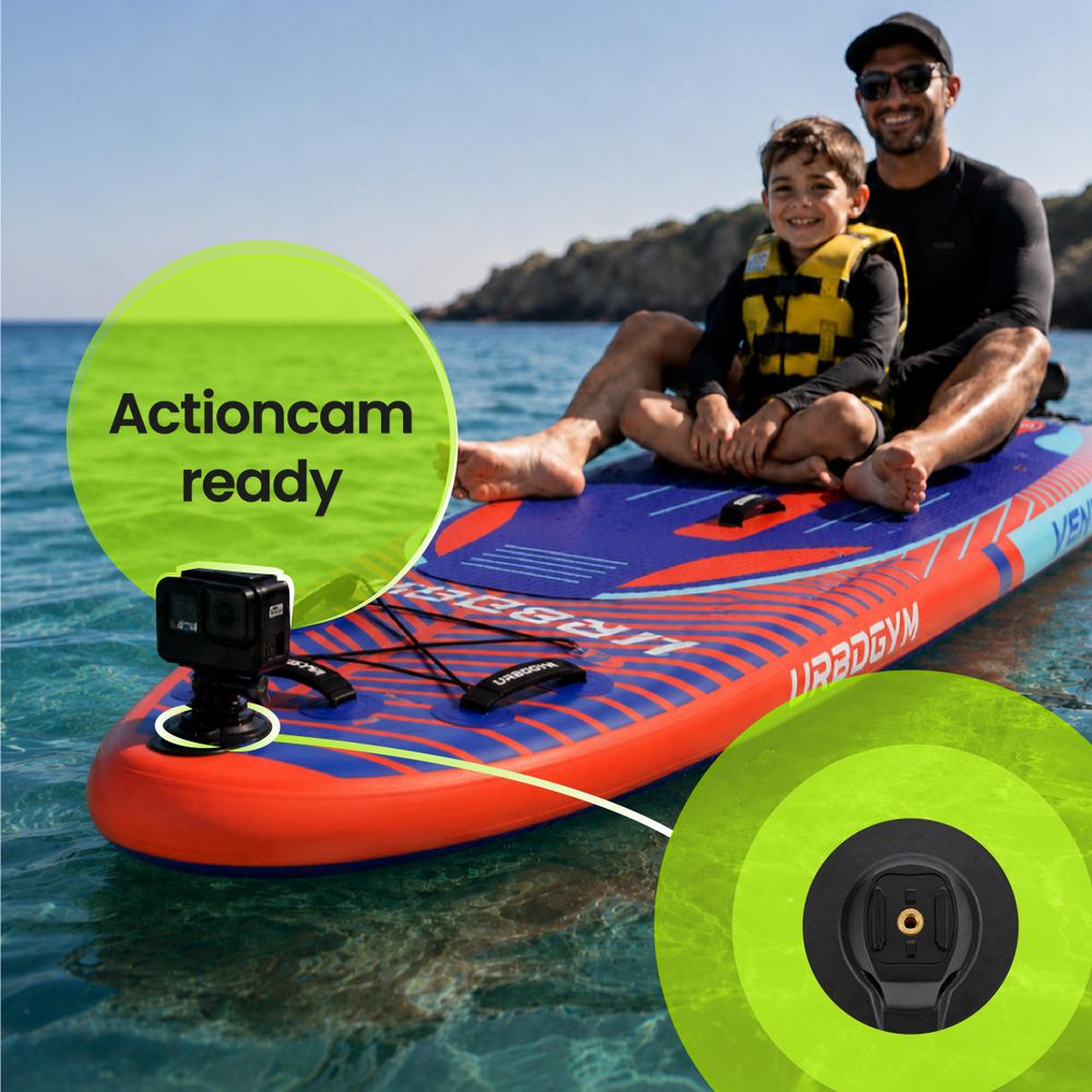 Halterung am Bug des VENTI 350 SUP-Boards für eine kompatible Action-Cam.