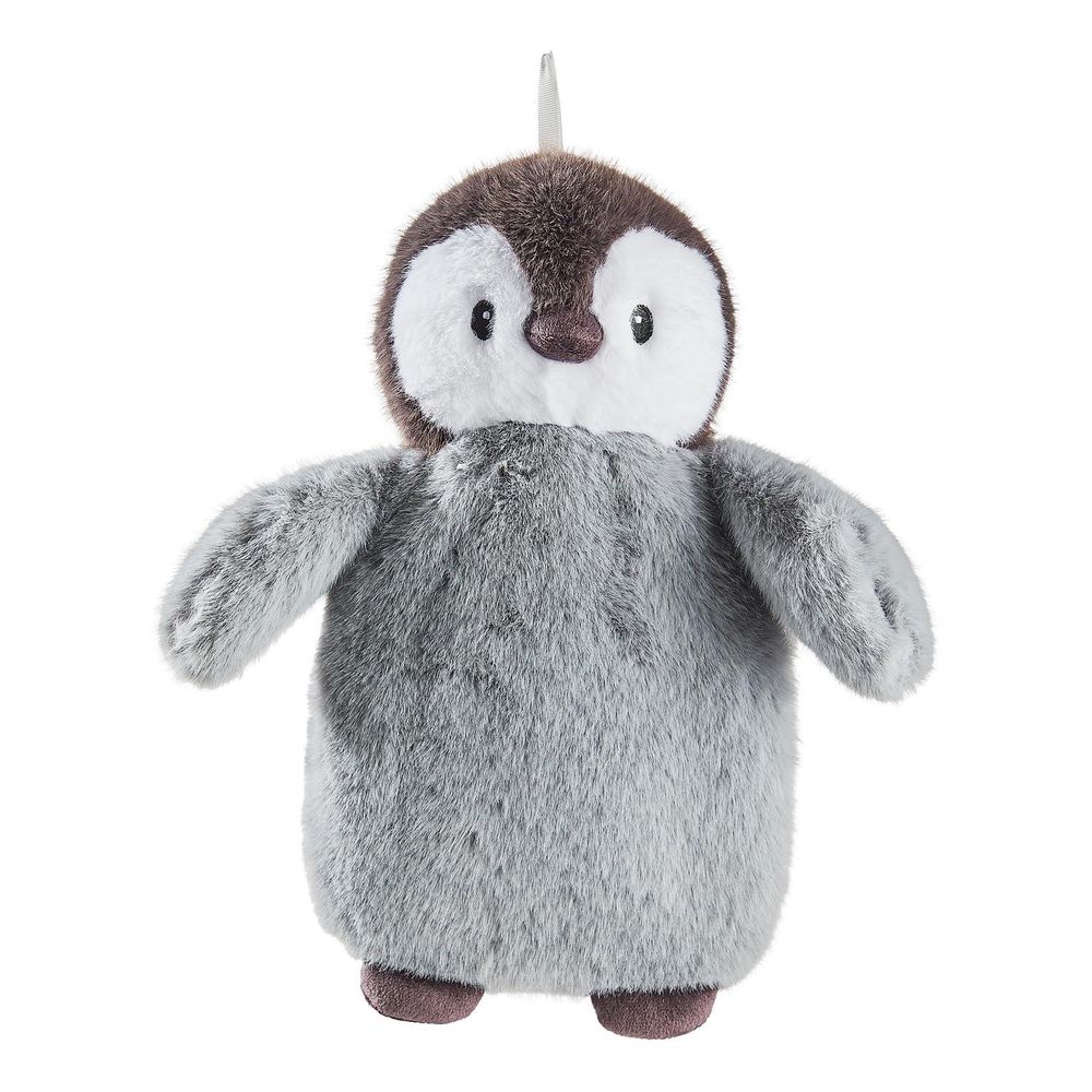 BELLY PAIN BANDITS Wärmflasche Pinguin, Bettflasche mit Bezug | Grau, 0,7 L Heißwasserbeutel aus Naturkautschuk zum