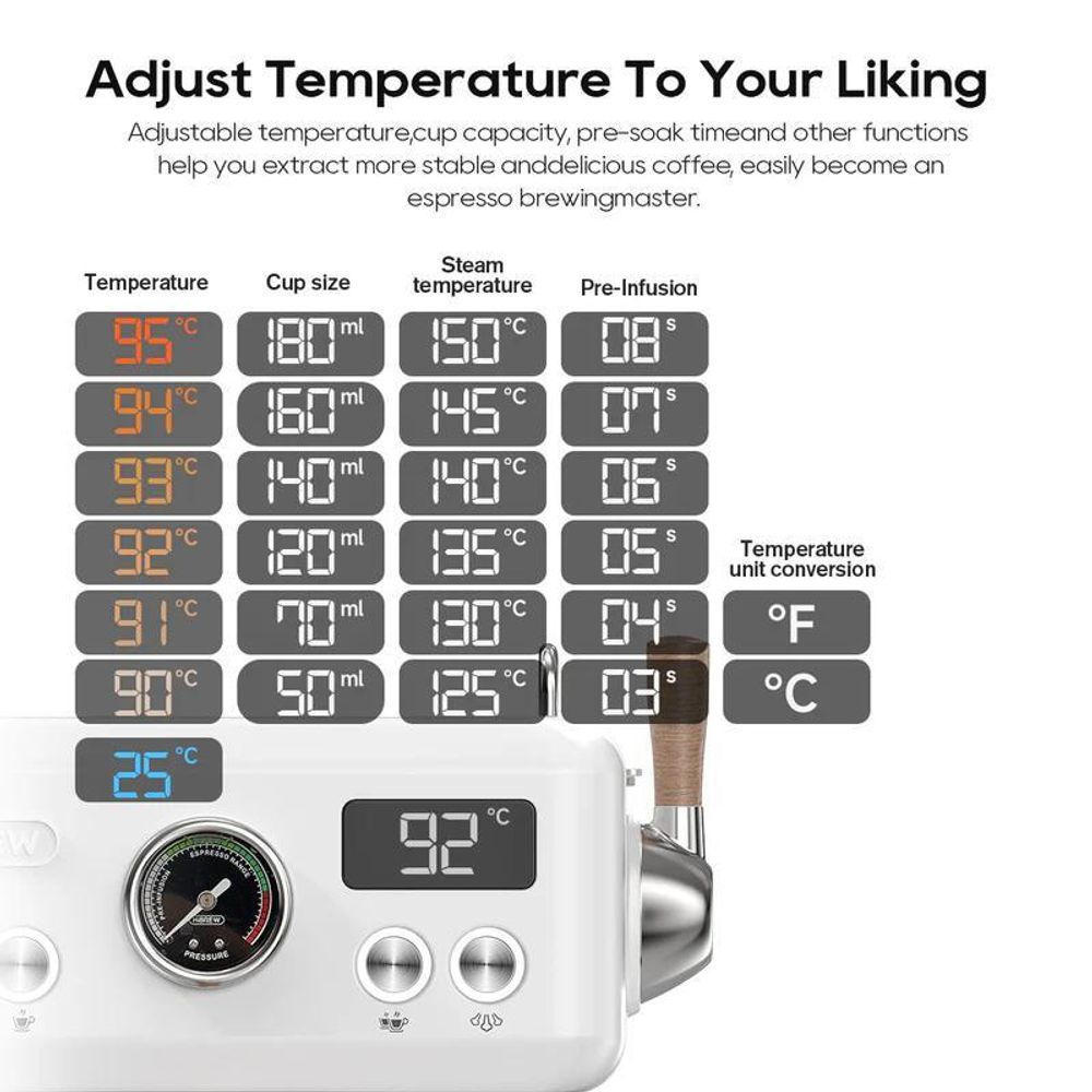 HiBREW H10 Plus Espressomaschine mit PID, 20 Bar & Kaltbrüh-Funktion