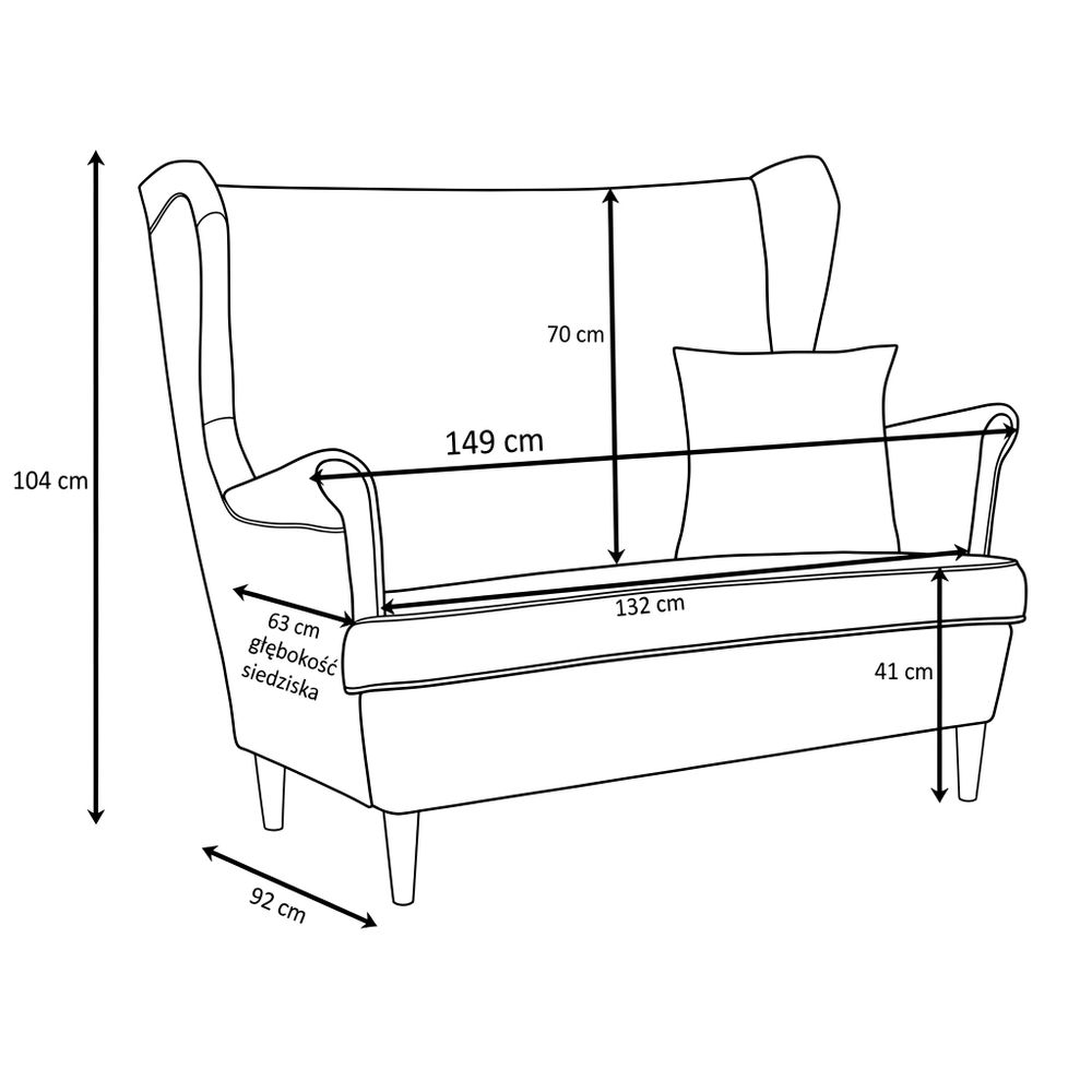 Zweisitzer-Sofa DIANA Royal – Gesteppte Rückenlehne, Velours in Braun, Family Meble