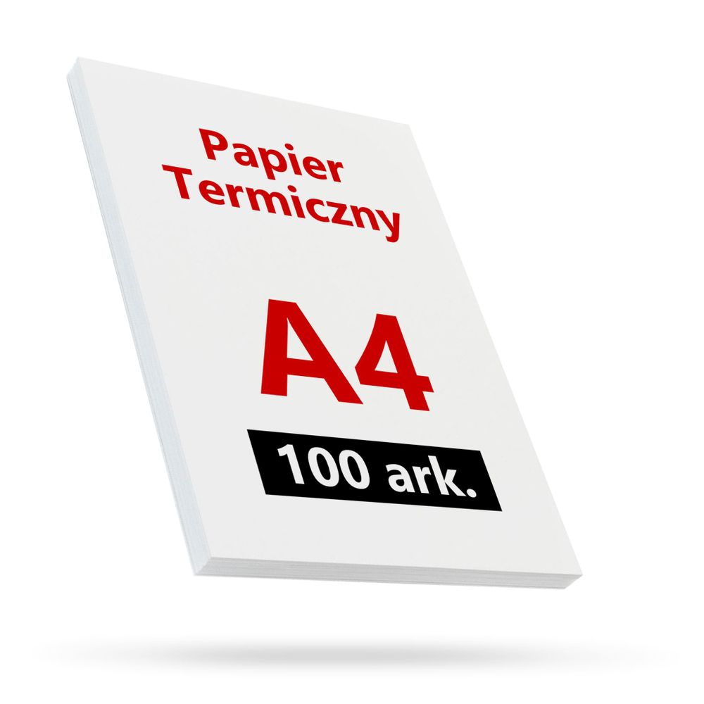 Papier Termiczny Biurowy Biały do Drukarek Termicznych A4 100 Arkuszy Ryza