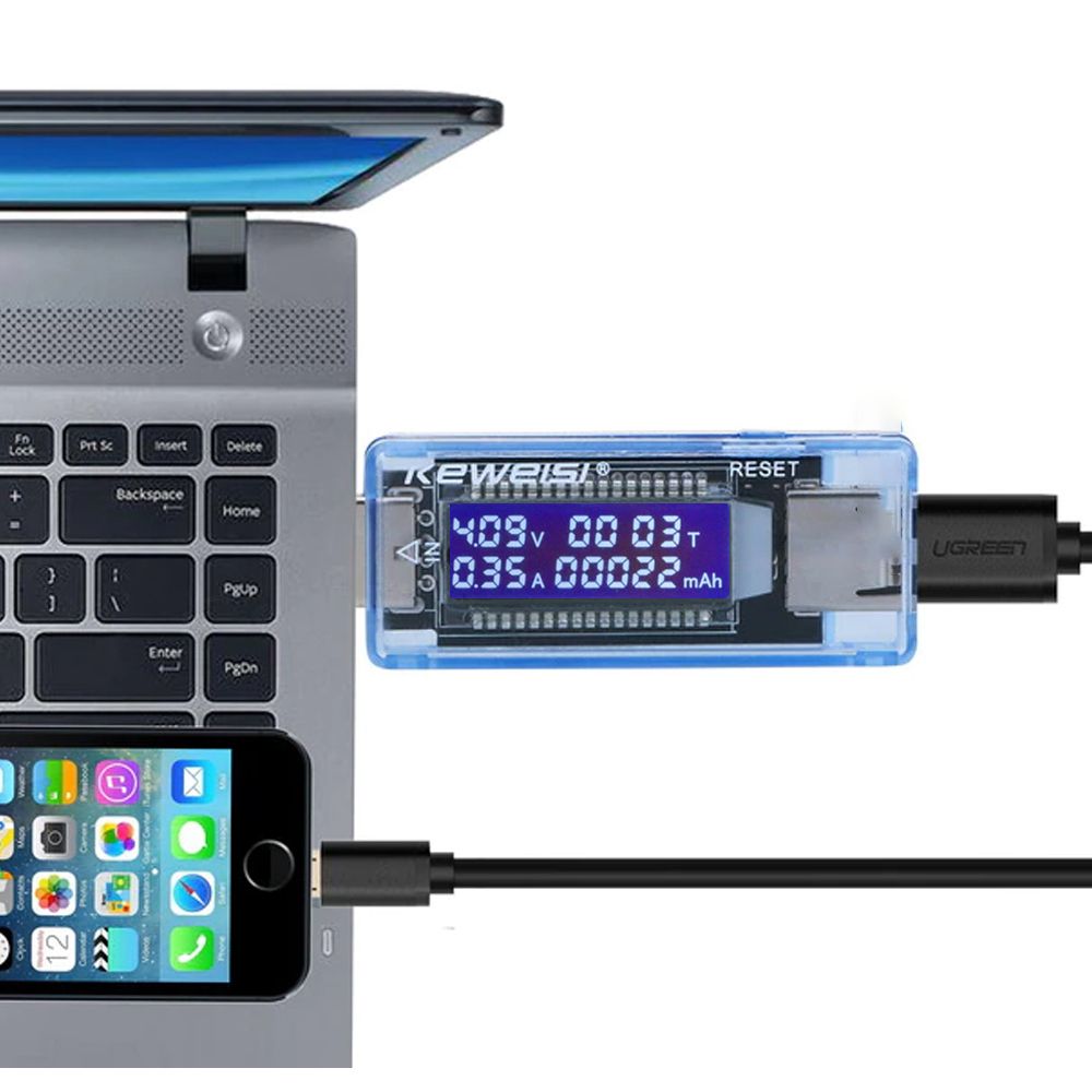 Multimeter USB Tester Messgerät 4V-20V 3A Spannungsprüfer Voltmeter Amperemeter Strommesser Ladegerät Detector Multifunktionskapazität Retoo
