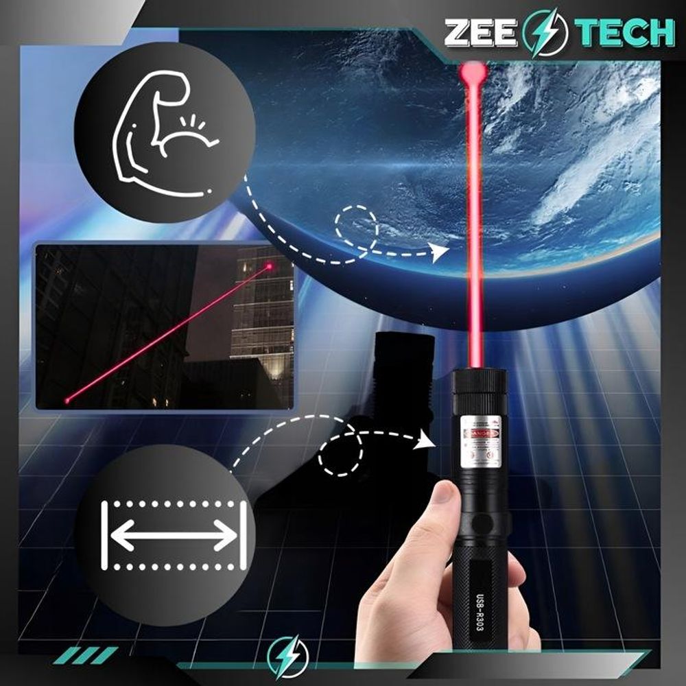 Laserzeiger Rot Usb Starker Pointer Grosse Reichweite Akku