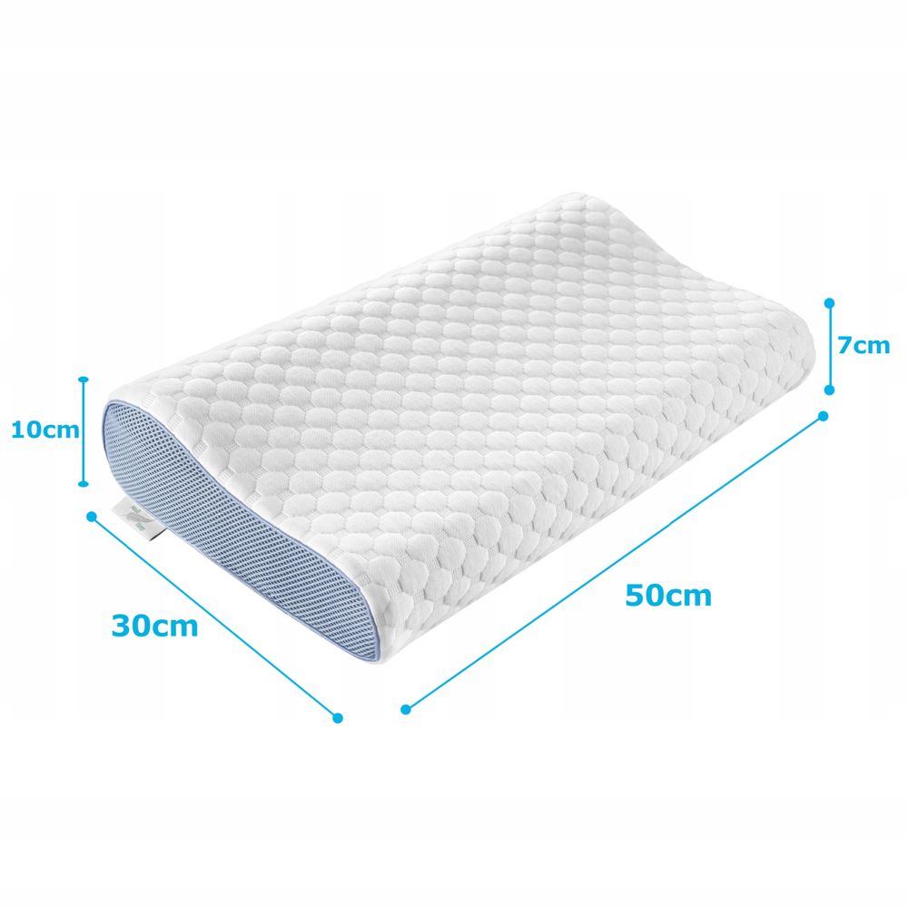 Orthopädisches & Profiliertes Kopfkissen - Bequemes Nackenstützkissen | Ergonomisches Schlafkissen | Memory Foam Kissen - 50 x 30 cm
